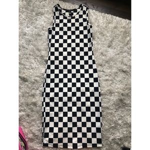 Black and white midi dress size small with tags